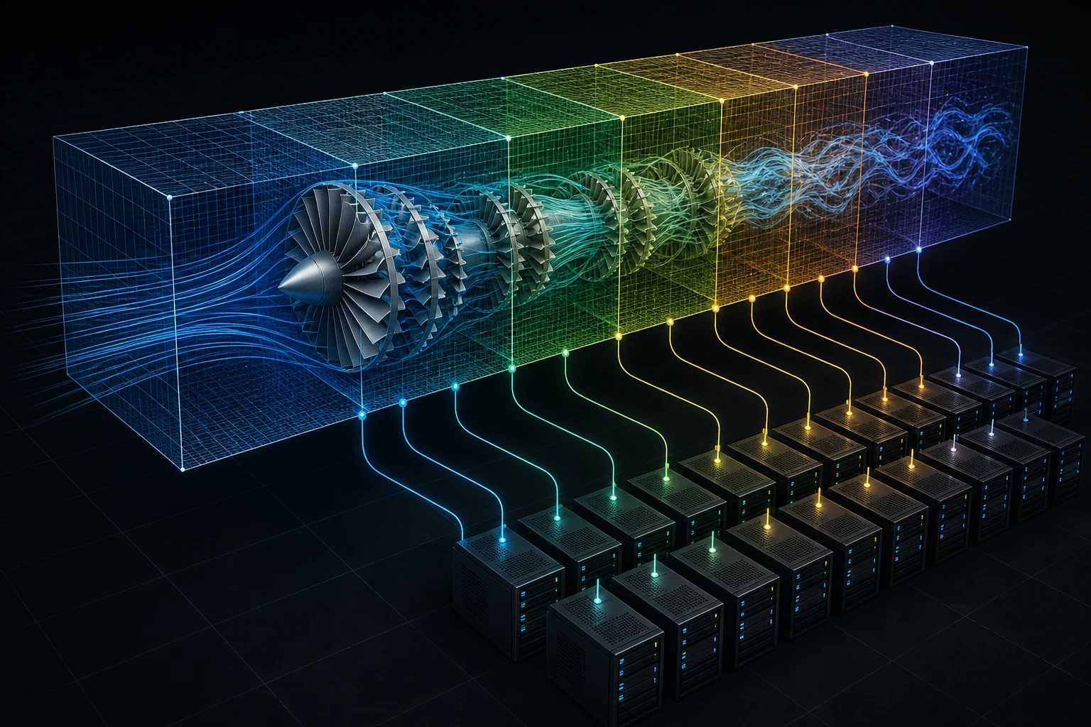 Turbine CFD workload distributed across high-performance computing resources
